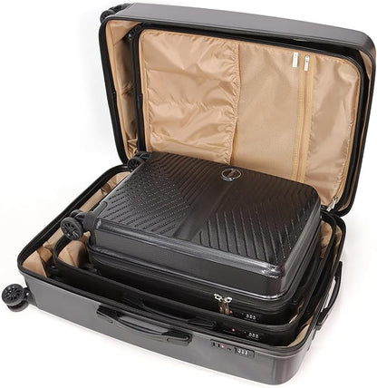 Luggage Set 3 Pieces -Suitcase Set - Carry on Luggage with Wheels - Check-in Luggage - PC + ABS Durable Suitcase Rotating Silent Wheels 3-Piece 20/24/28 Black