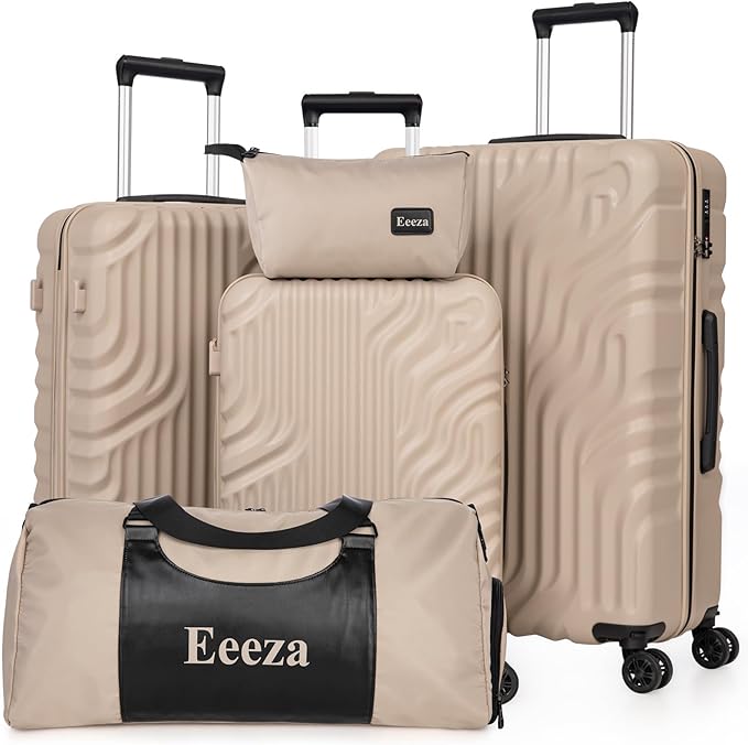 Luggage Sets Suitcase Sets 5 Piece Luggage Sets Suitcase with ABS Hard Shell Lightweight TSA Lock and Double Rotatable Detachable Wheels(Gray,20"/24"/28"/DB/TB)