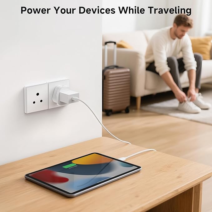 Cable Matters Type D Travel Adapter, US to India Plug Adapter, Works in India, Nepal, Bangladesh, and More, CE & RoHS Certified