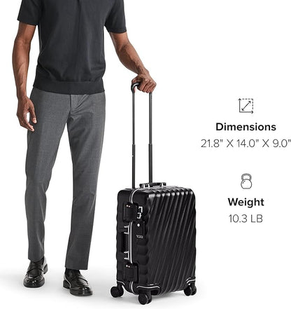 TUMI 19 Degree Frame International 4 Wheel Carry-On - Lightweight Suitcase - Hard Shell Luggage - 21.8" X 14.0" X 9.0" - Black Texture