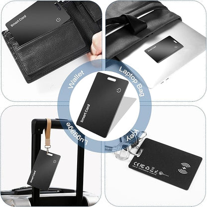 1-Pack Tracker Card for Android - Works with Google Find Hub/My Device Compatible, Ultra-Thin Wireless Charging Bluetooth Locator with Keyring Hole for Keys, Wallets, Pets, Bags & Luggages