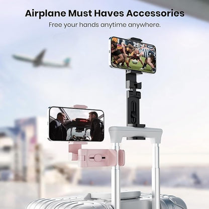 2 PCs Airplane Phone Holder for Christmas Stocking Stuffers, Klearlook 360° Rotation Travel Essentials Phone Mount for Desk, Handsfree Flexible Travel Accessories for Flying, Valentines Day Gift