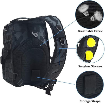 hopopower Tactical Sling Bag, Sport Bag Military Rover Shoulder Backpack EDC Assault Range Bag, Chest Pack Handbag Waterproof