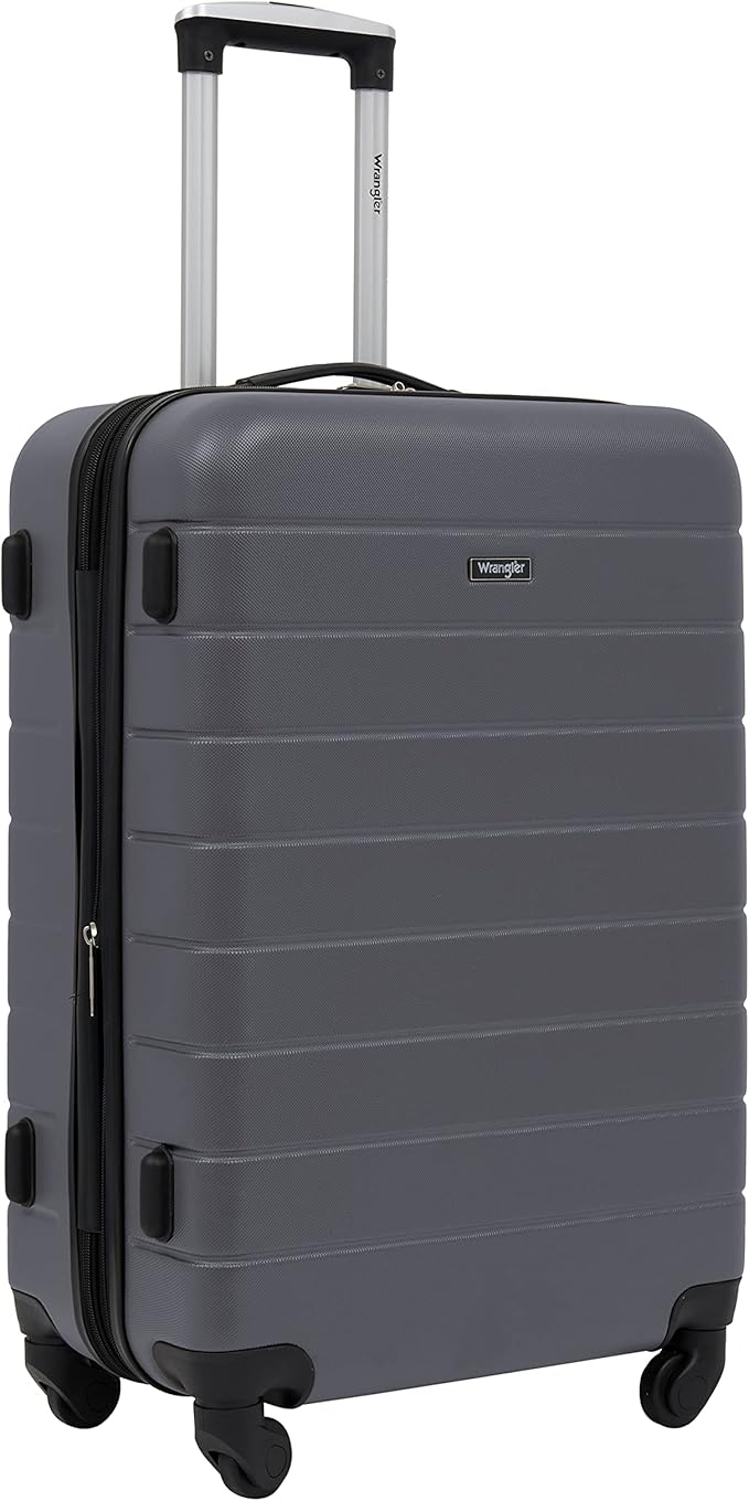 Wrangler Smart Luggage Set with Cup Holder and USB Port, Quiet Shade, 3 Piece