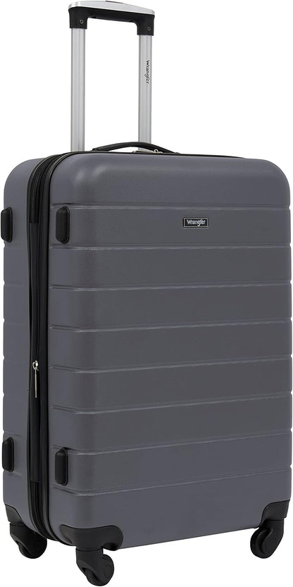 Wrangler Smart Luggage Set with Cup Holder and USB Port, Quiet Shade, 3 Piece