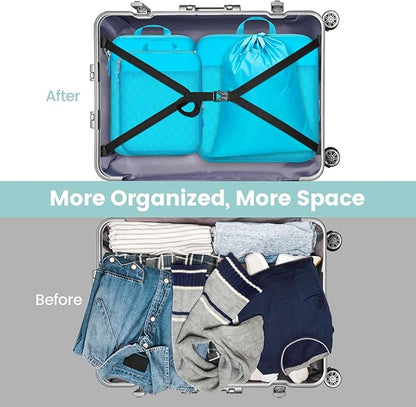 Cambond Compression Packing Cubes for Travel Women - Expandable Travel Bags Luggage Organizers Travel Essentials Compression Cubes for Travel Carry on Suitcases Organizer