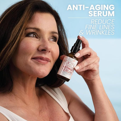 Retinol Serum by Eva Naturals - 2.5% Retinol Serum for Face with Hyaluronic Acid, Vitamin E & Organic Aloe - Retinol Face Serum that Reduce Wrinkles, Fine Lines & Dark Spots - Anti Aging Serum, 2 Pack