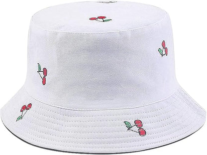 XYIYI Cute Bucket Hat Beach Fisherman Hats for Women, Reversible Double-Side-Wear