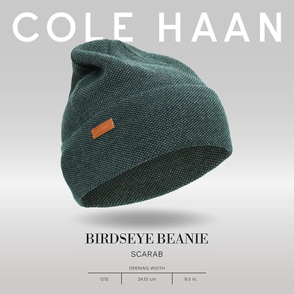 Cole Haan Men's Heritage Rib Cuff Wool Beanie Hat, One Size