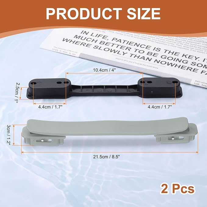 uxcell 2 Pcs Luggage Handle Replacement 8.5 Inch Suitcase Handle Carry Strap Plastic Pull Handle Grip Luggage Replacement Parts with Screws for Suitcase Box Luggage Case, Silver Grey