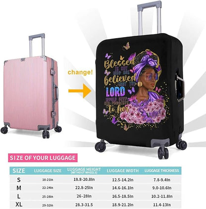 Travel Suitcase Protector African American Girl Elastic Protective Washable Luggage Cover With Concealed Zipper Suitable For 18-32 Inch(L (for 25-28 inch luggage))
