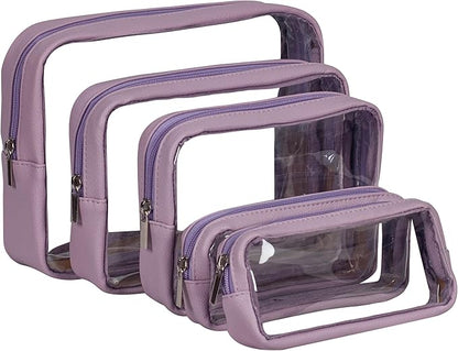 TSA Approved 5-Piece Diaper Bag Organizer Pouch Set Clear Waterproof TPU Kids Toiletry Storage Set Travel Packing Clutch Cube Bags for Baby Nursing