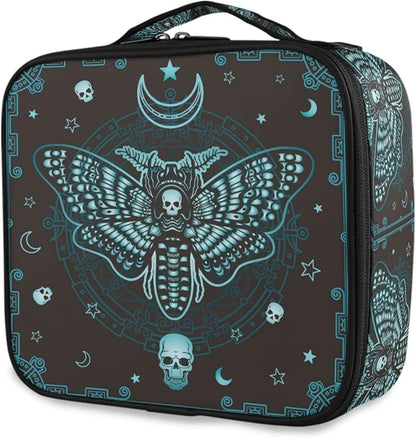 MNSRUU Women Makeup Bag Butterfly Skull Mysticism Makeup Bag Organizer Travel Cosmetic Bag for Teenage Girl Clear Make Up Bags with Zipper
