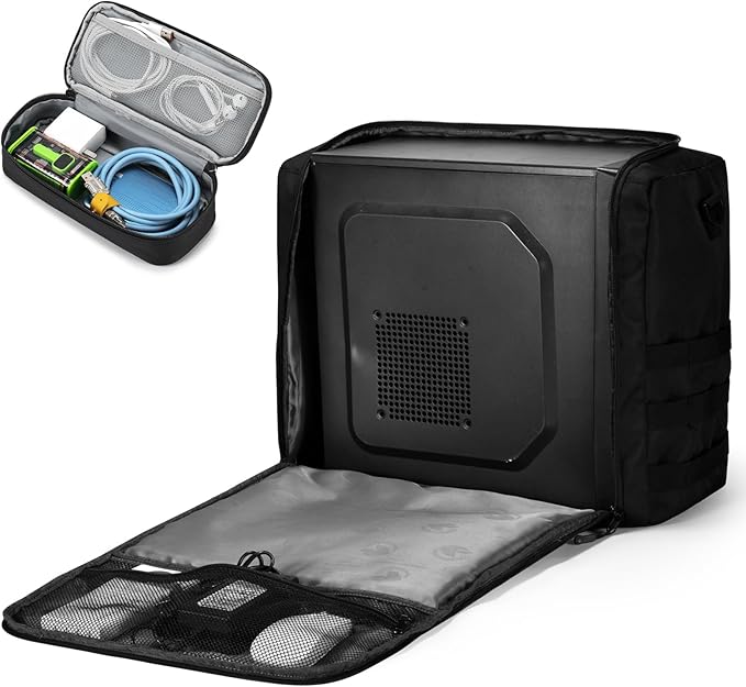 Micro Desktop Gaming Computer Tower PC Chassis Carrying Case Travel Storage Bag for Keyboard Mouse Accessories,Travel Bag 18x14x8 inch compatible with Mini Matx PC Case