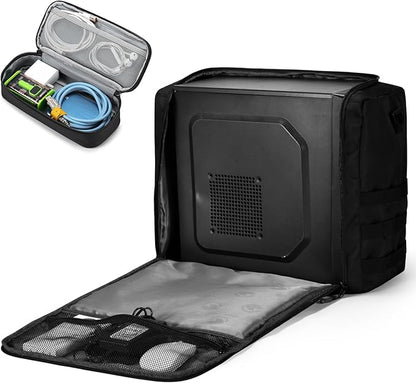 Micro Desktop Gaming Computer Tower PC Chassis Carrying Case Travel Storage Bag for Keyboard Mouse Accessories,Travel Bag 18x14x8 inch compatible with Mini Matx PC Case