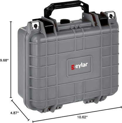 Eylar Small 10.62" Gear, Equipment, Hard Camera Case Waterproof with Foam TSA Standards (Gray)