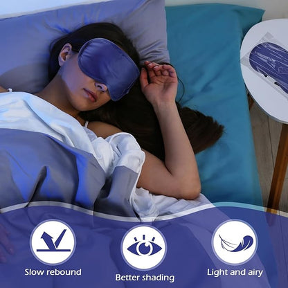 Tarpop 200 Pcs Eye Mask Sleeping Blindfold Eye Cover with Adjustable Strap for Games Party Team Building Travel Individually Wrapped Sleep Mask for Women Men(Blue)