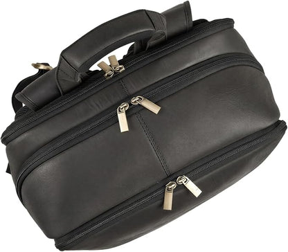 Luxorro Professional Leather Backpack – Handcrafted Full-Grain Leather Laptop Bag for Work & Travel (Black, 15 Inch)