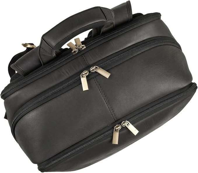 Luxorro Professional Leather Backpack – Handcrafted Full-Grain Leather Laptop Bag for Work & Travel (17″, Black)