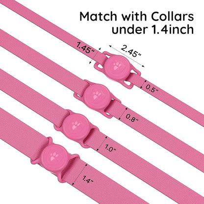 for AirTag Dog Collar Holder, Dog Air Tag Holder, IP68-Waterproof | Lightweight Silicone | Anti-Lost | Ultra-Durable | Compatible with Apple AirTags (Rose Red)