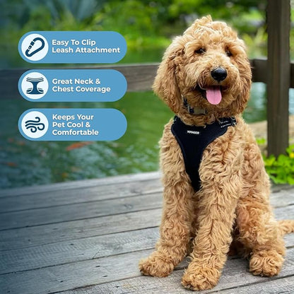 Best Pet Supplies Voyager Mesh Dog Breathable Harness Reflective Stitching, All Weather Adjustable for Walking Training, or Running - Heavy Duty & Durable, Harness (Black), XS