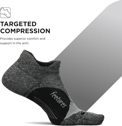 Feetures Elite Light Cushion No Show Tab Athletic Ankle Socks - Sport Sock with Targeted Compression