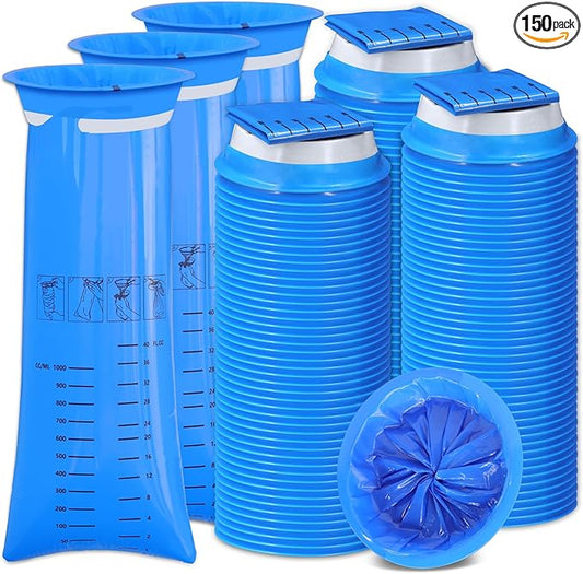 150 Pack Leak-Proof Vomit Bags Disposable with Twist Ties, 1000ml Capacity, Hospital Grade, for Motion Sickness, Travel, Car, Airplane, Pregnancy, Kids & Adults