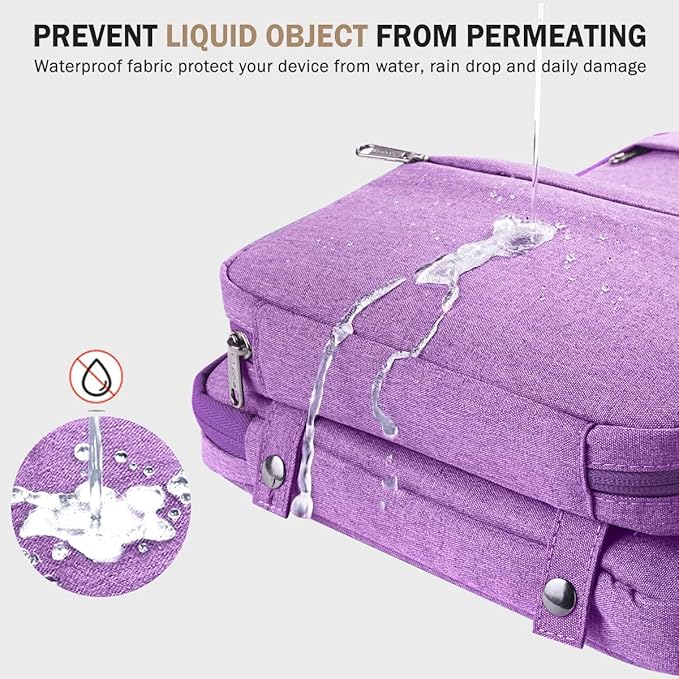 Voova Laptop Sleeve Case 15.6 Inch Compatible with MacBook Air 15 M2/M3/M4, MacBook Pro 15/16, 15-16" Hp Lenovo Dell Acer Asus, 2 in 1 Waterproof Computer Bag with Detachable Accessory Pouch, Lavender
