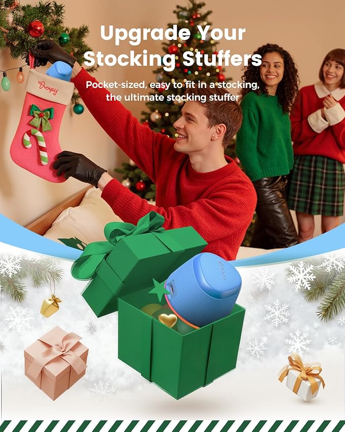 White Elephant Gifts Portable Speaker: Stocking Stuffers for Teens Adults Men Women, Loud Sound Bluetooth Speakers Phone Stand Accessories, Birthday Christmas Ideas Gift Boy Girl Trendy Stuff-Blue