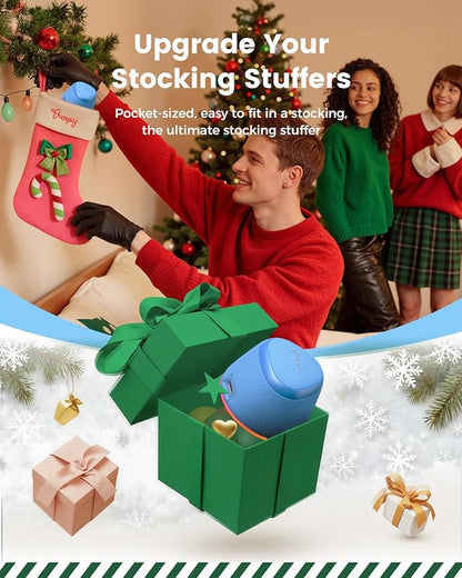 White Elephant Gifts Portable Speaker: Stocking Stuffers for Teens Adults Men Women, Loud Sound Bluetooth Speakers Phone Stand Accessories, Birthday Christmas Ideas Gift Boy Girl Trendy Stuff-Blue
