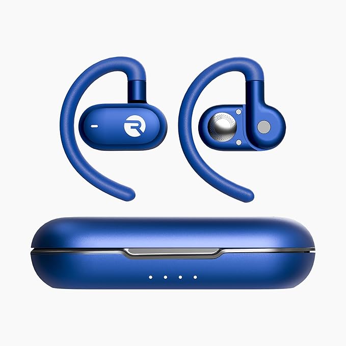 Raycon Fitness Open Earbuds – True Wireless Open Ear Bluetooth Headphones, Hook Design, IPX5 Water Resistant, 40 Hours of Battery Life (Blue)