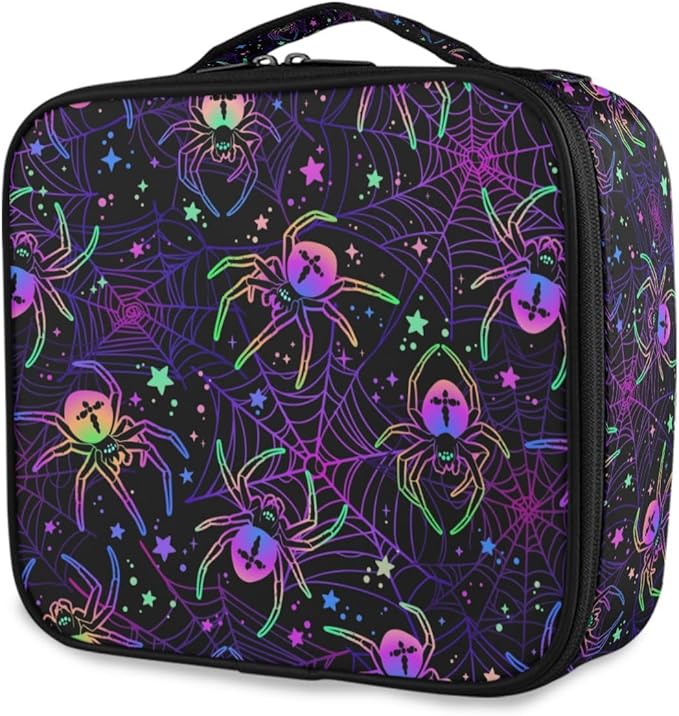 MNSRUU Makeup Bag Multi-colored Spiders Makeup Bag Organizer Travel Cosmetic Bag Portable Large Capacity Toiletry Bag for Women, Make Up Bags with Zipper