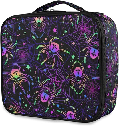 MNSRUU Makeup Bag Multi-colored Spiders Makeup Bag Organizer Travel Cosmetic Bag Portable Large Capacity Toiletry Bag for Women, Make Up Bags with Zipper