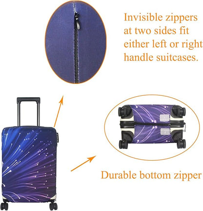 Explore Land Travel Luggage Cover Suitcase Protector Fits 27-30 Inch Case (Fireworks, L)