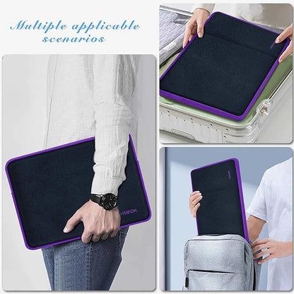 Slim Laptop Case 13.3 14 inch Sleeve, Rainproof & Shockproof Carrying Case for Notebooks Compatible with MacBook Pro 14" and All Models 13.3" MacBook Air/Pro, Most Popular 13"-14" PC,Black-Purple