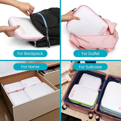 Cambond Compression Packing Cubes for Travel Women - Expandable Travel Bags Luggage Organizers Travel Essentials Compression Cubes for Travel Carry on Suitcases Organizer