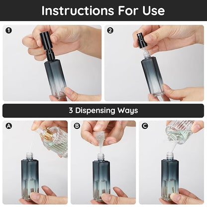 Segbeauty 20ML Travel Perfume Atomizer, 2pcs Portable Perfume Bottles Refillable, Empty Glass Spray Bottles for Dispensing Cologne Toiletries, Fine Mist Sample Bottle Sprayer for Traveling Outgoing