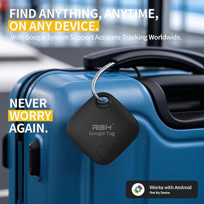 Air Tracker Tag for Android 4 Pack Luggage Tracker Tags 2026Update Works with Google Find Hub App Bluetooth Tracker Key Finder Item Locator for Luggage, Backpack, Suitcases, Replaceable Battery