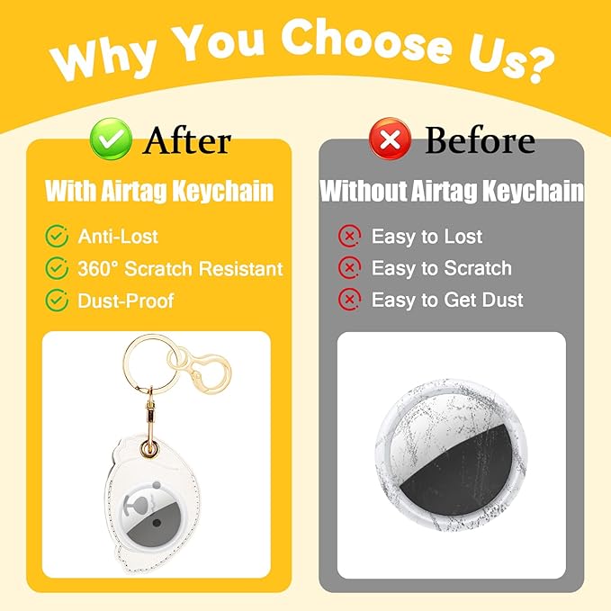 Leather Keychain for Airtag, Cute Protective Keychain Holder Compatible with Apple Air Tag,GPS Item Tracker Case Cover for Keys,Bags,Pets,Luggage(Dog)