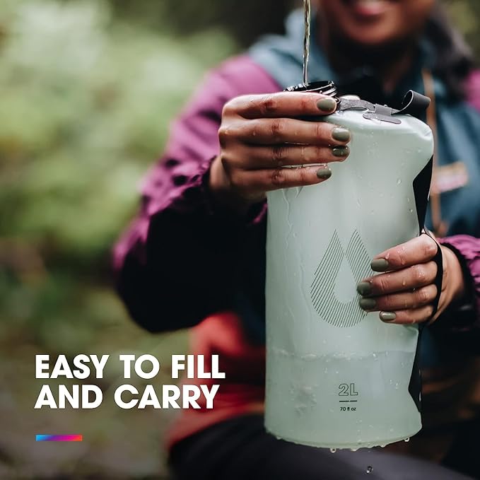 Collapsible Camping Water Storage (2L, 3L, 4L, 6L, 10L) - BPA & PVC Free, Hydration Reservoir Bag, Leak Proof