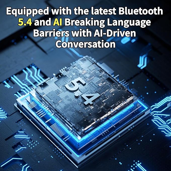 AI Translation Earbuds Real Time 144 Languages, 3-in-1 Bluetooth 5.4 Translating Device,Translator Headphones 45H Playtime Noise Canceling Mic for Travel Business Learning, iOS & Android Blue