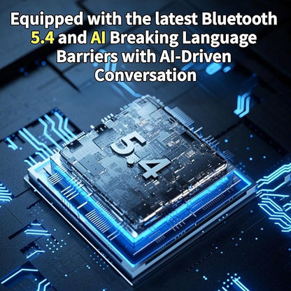 AI Translation Earbuds Real Time 144 Languages, 3-in-1 Bluetooth 5.4 Translating Device,Translator Headphones 45H Playtime Noise Canceling Mic for Travel Business Learning, iOS & Android Blue
