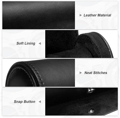 PATIKIL Watch Roll Travel Leather Case, Portable 3 Watch Roll Box with Pillow for Men Women Home Storage Display Gift Storaging Organizer, Black