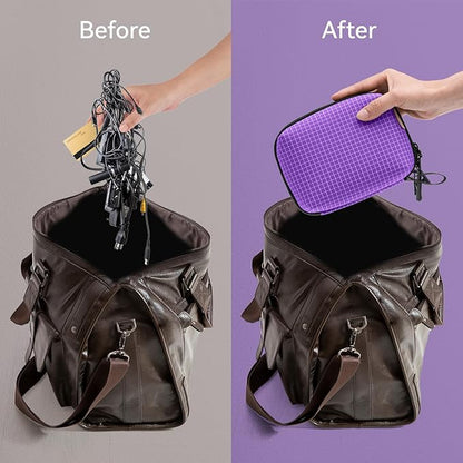 SIMTOP Electronics Organizer Cord Organizer Travel, Small Tech Bag for Cords, Chargers, Power Bank, Earbuds – Portable Cable Pouch for Office, Business Trip, Commute – Water & Scratch-Resistant