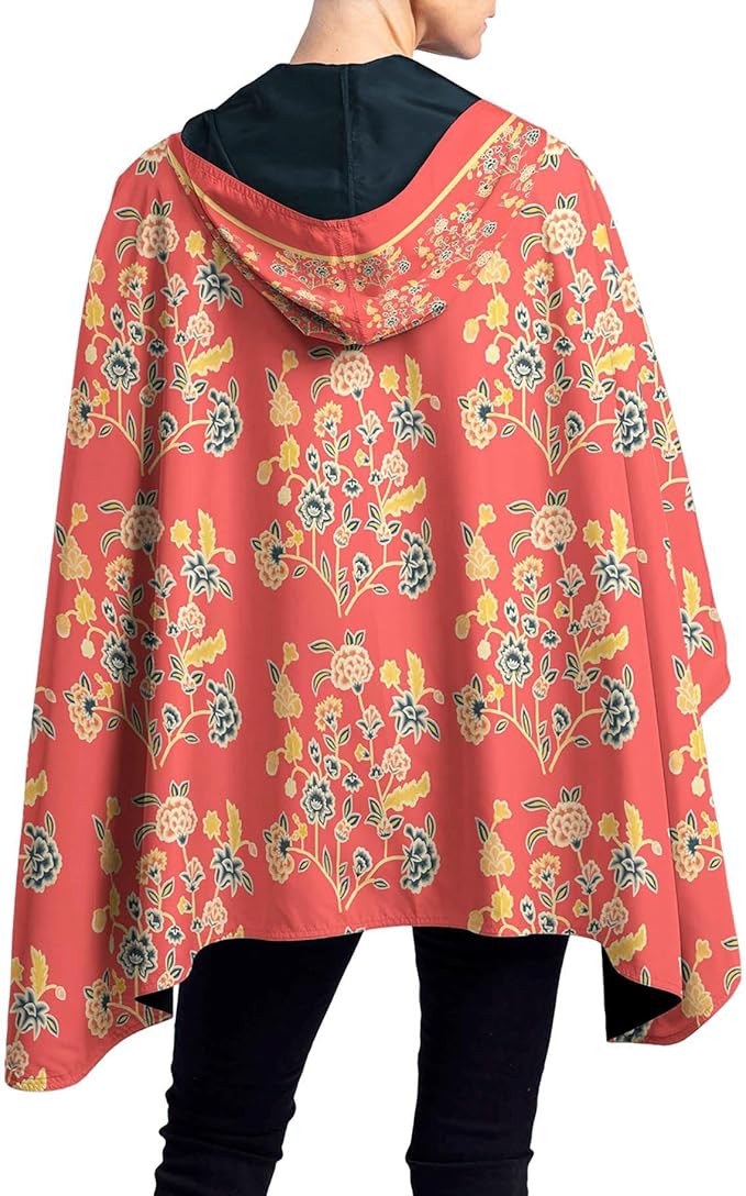 RainCaper Ellery Newport RI Historical Society Womens Rain Cape Poncho with Hood Reversible