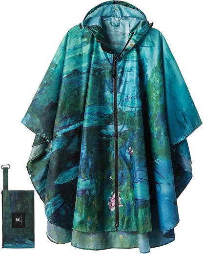 SaphiRose Unisex Rain Poncho Waterproof Raincoat Hooded for Adults Women with Pockets