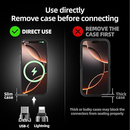 MFish 240W 4-in-1 Universal USB Charging Cable [2 Pack, 6.6ft] – Fast Charger Cord with USB-A, Dual USB-C & Lighting, for iPhone 14/15/16/17 Series, iPad & MacBook & More (2PACK, Black+Black, 6.6Ft)