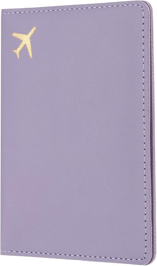 uxcell Passport Cover Holder, Waterproof PU Leather Passport Cover Card Protector Sleeve for Women & Men Document Organizer Travel Accessories for Anniversary Wedding Gift, Purple