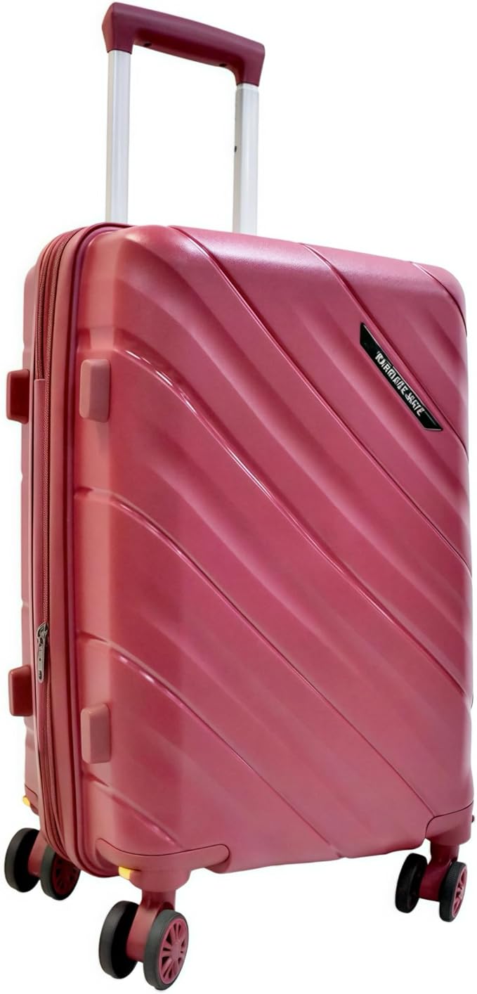 Karriage-Mate Expandable Hardside Carry-On Luggage Set, Suitcase with Eight Spinning Wheels, 20-Inch and Scratch-Resistant Surface (Red)