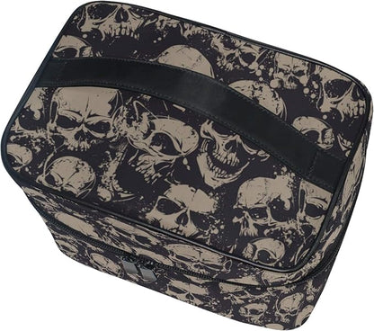 Makeup Bag, Grunge Skulls Travel Makeup Organizer Bag Cosmetic Cases Toiletry Bags for Girl Women Ladies